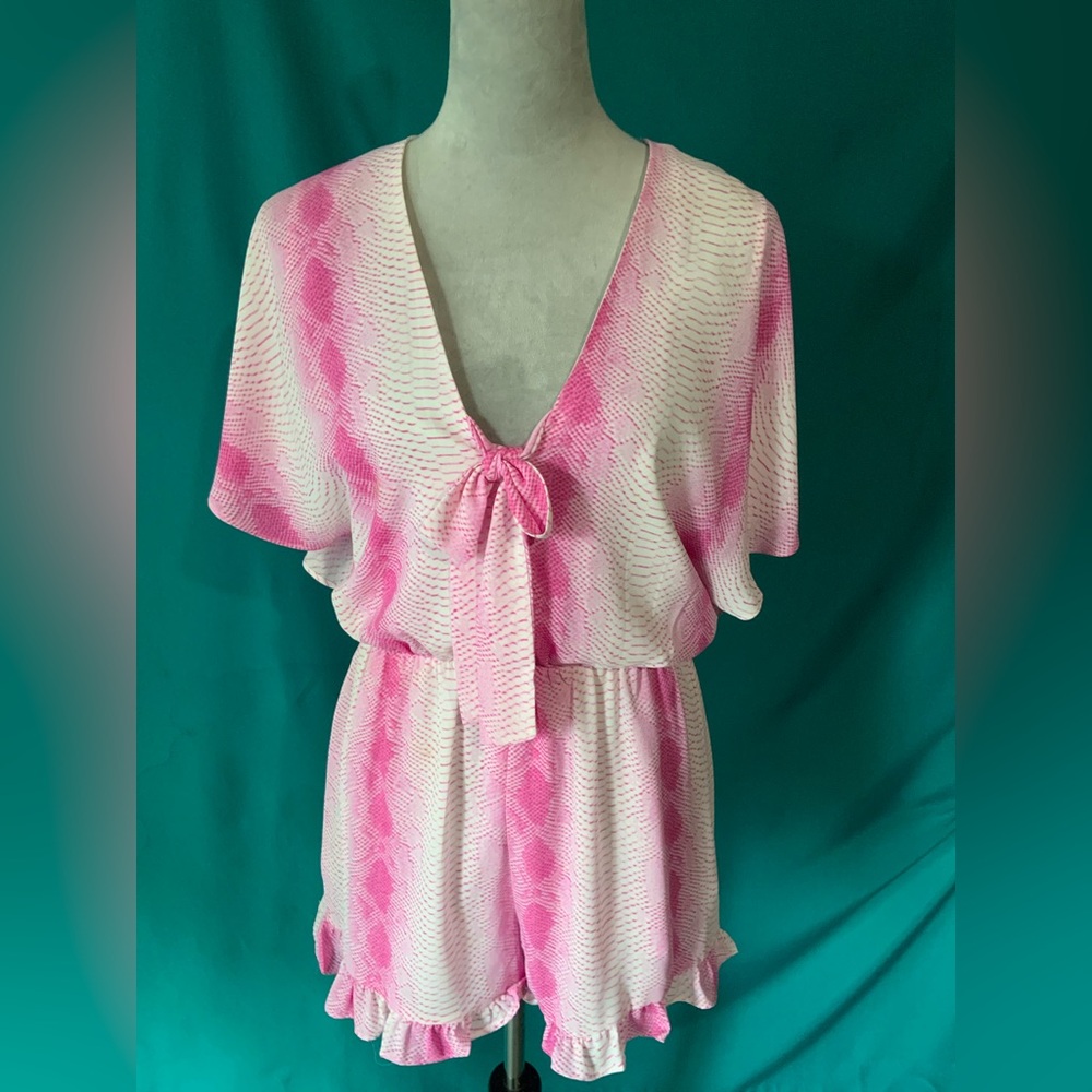 Buddy Love Pink Trixie Romper In The Pink Snakeskin Print